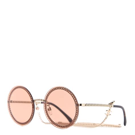 chanel glass case with chain|chanel round sunglasses with chain.